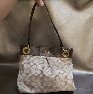 F20265 Coach Jacquard Hobo Handbag